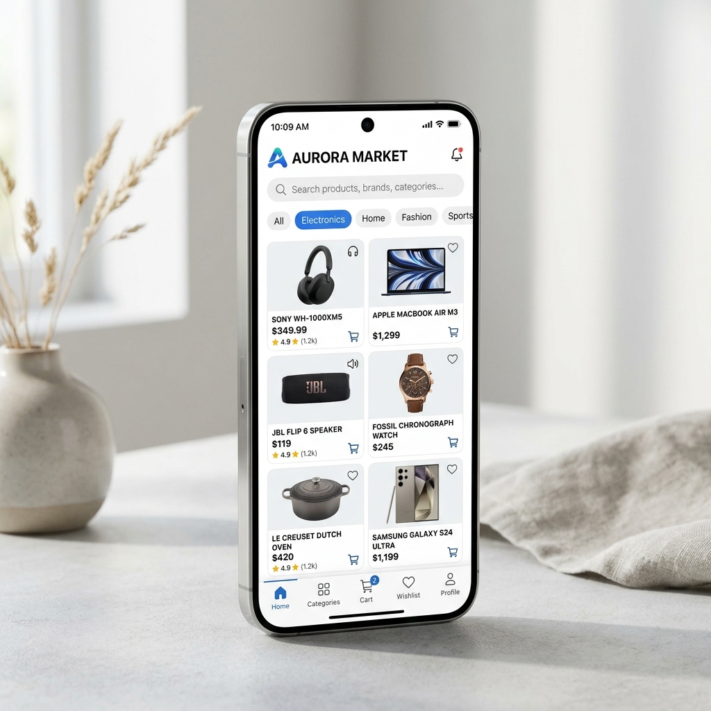Vplaza Mobile App Mockup